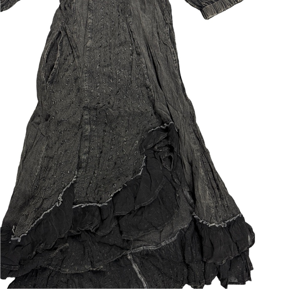 Young Threads Effortless Elegance Sheared & Elastic V-neck Dress - Picture 10 of 12